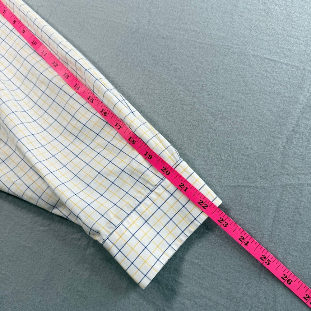 Ralph Lauren Yarmouth Shirt Mens 17.5 32/33 White Yellow Blue Check Button-down - Picture 7 of 9